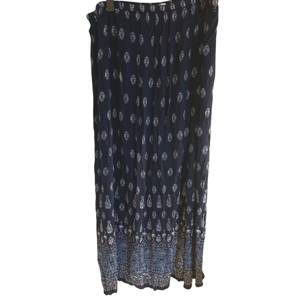 Westport 1962 Navy Blue All Over Print Maxi Skirt Women's Size L